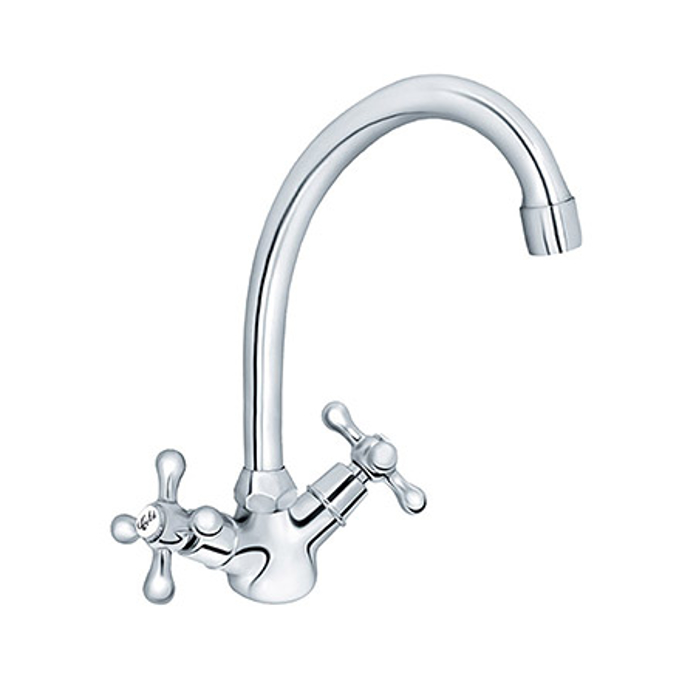 Slika Baterija NOSTALGIJA za sudoperu za protočni bojler izliv 200 mm dvoručna N26101