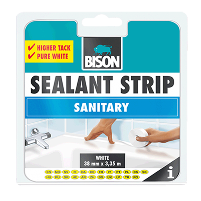 Bison samolepljiva ugaona traka za zaptivanje spojeva u kupatilu i kuhinji bela 38 mm