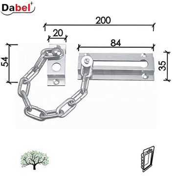 Slika Lanac za vrata hromirani 85×35,5 mm LA431 (3398033)
