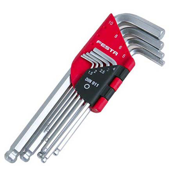 Slika Ključ imbus komplet 1.5–10 mm 9 kom sa kuglom FESTA 77.418 / 18498