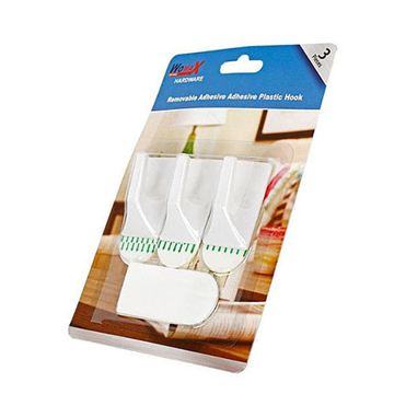 Slika Kuka vešalica samolepljiva bela – set 3 kom