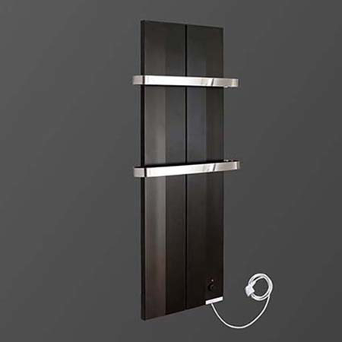 Slika CINI Finesa kupatilski električni radijator 404x1200 MONO crni sa hrom prečkom