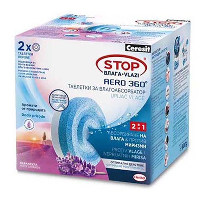 Slika Ceresit AERO 360° tablete protiv vlage – Lavanda, 2 kom