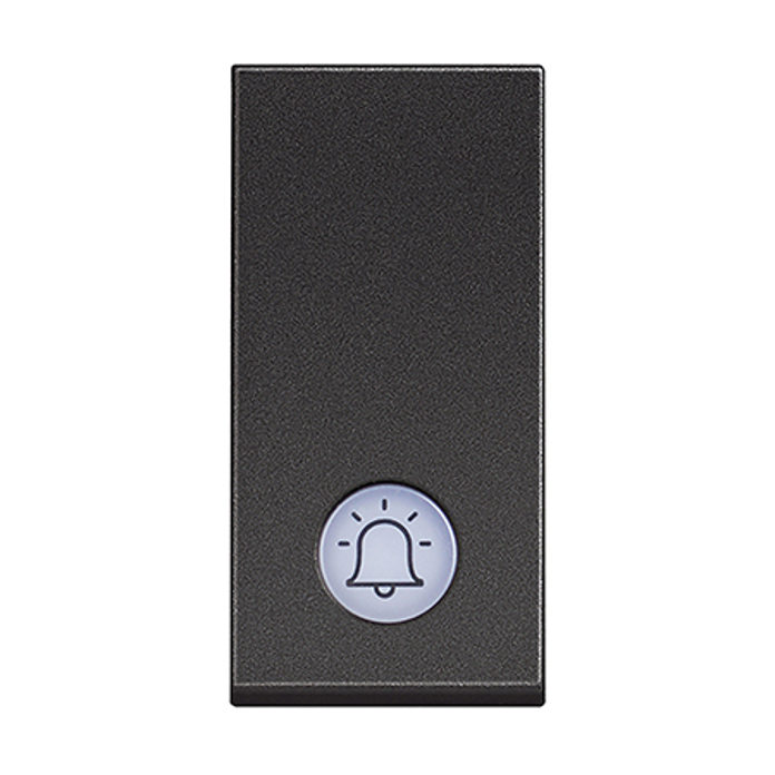 Slika Bticino Classia taster 1M 10A osvetljen LED 230V simbol zvona crni RG4042