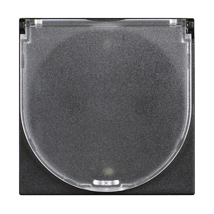 Slika Bticino Classia utičnica 2P+E 16A 250V sa zaštitom od slučajnog dodira sa poklopcem IP20 crna 2M RG4141C