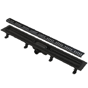 Slika Tuš kanalica APZ10 BLACK 650 mm crna mat sa perforiranom rešetkom Alca