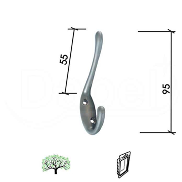 Slika Kuka za kaput i šešir DABEL V55 Mat-Hr 55x95 mm 0206039