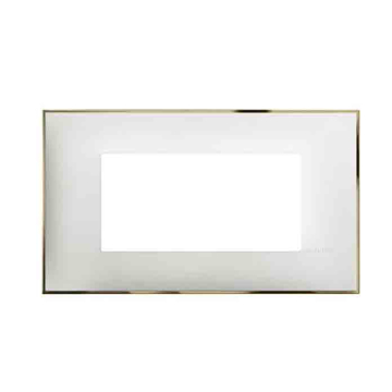 Slika Bticino Classia okvir 4M za italijansku doznu bela mat RAL 9003 sa zlatnim ramom