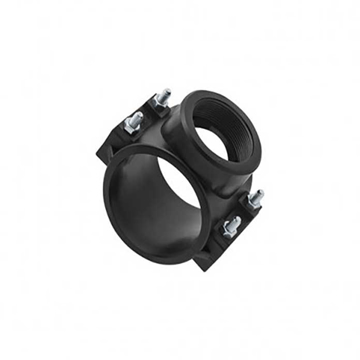 Plastična sedlasta obujmica 90 mm sa 2" unutrašnjim navojem za bočni priključak na PE cev