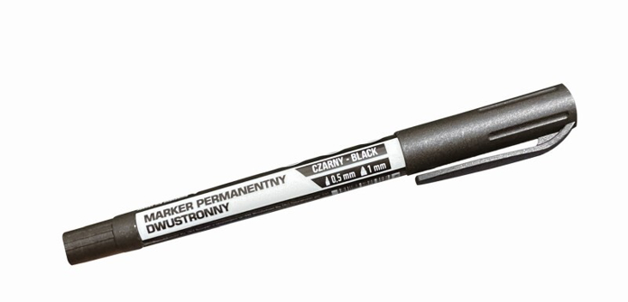 Slika Marker permanentni dvostrani crni 0,5 mm / 1 mm – PROFI