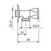 Slika Ek ventil za veš mašinu 1/2"×3/4" Rosan virbla A590034