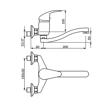 Slika Baterija KING zidna za lavabo i sudoperu 200 mm 321S20