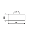 Slika Rozeta 3/4" QUADRO 60x60 mm
