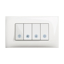 Slika Bticino Classia kupatilski komplet prekidača 4 modula sa indikacijom LED 2x10A 2x16AX 250V bela RW4001B4