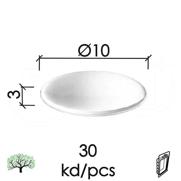 Slika Odbojnik samolepljivi za nameštaj UH transparentni Ø10×3,0 mm (30 kom) 0218075