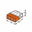 Slika WAGO 2273-203 klema 3-polna 0,5–2,5 mm² 24A 450V (PUSH WIRE)