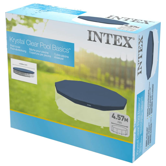 Intex pokrivač za bazen 457 cm sa metalnom konstrukcijom koji štiti vodu od prljavštine