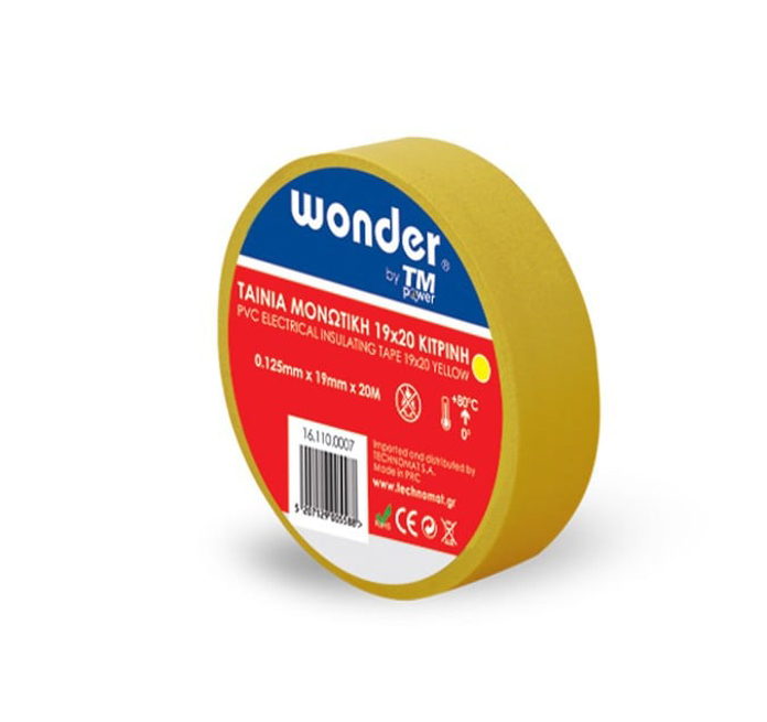 Slika Traka izolir žuta WONDER 0,125x19 mm 20 m
