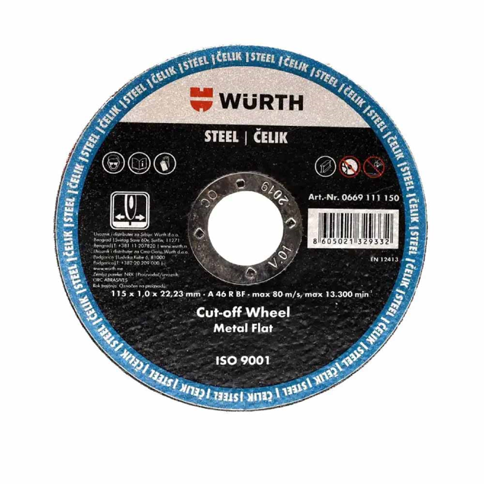 Slika Rezna ploča WURTH za čelik 115 x 1,0 x 22,23 mm