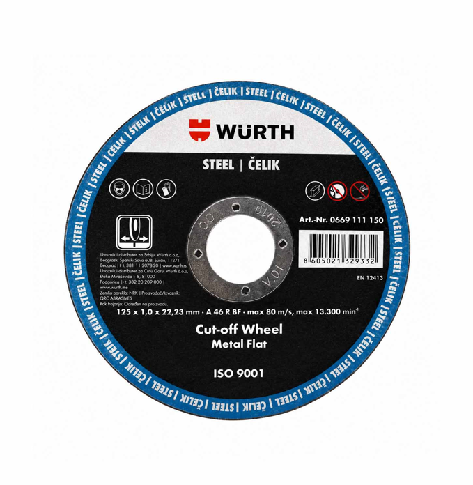 Slika Rezna ploča WURTH za čelik 125 x 1,0 x 22,23 mm